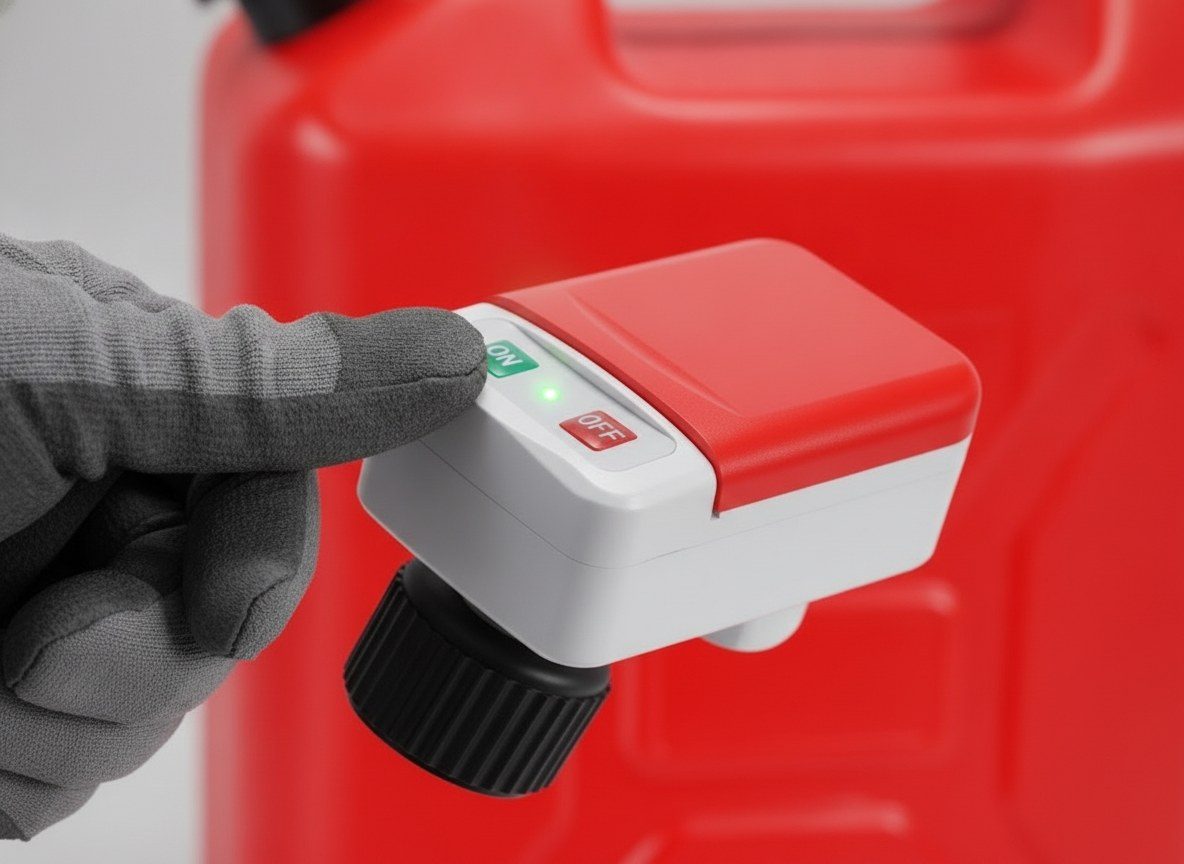 Pressing the green ON button on top of the pump