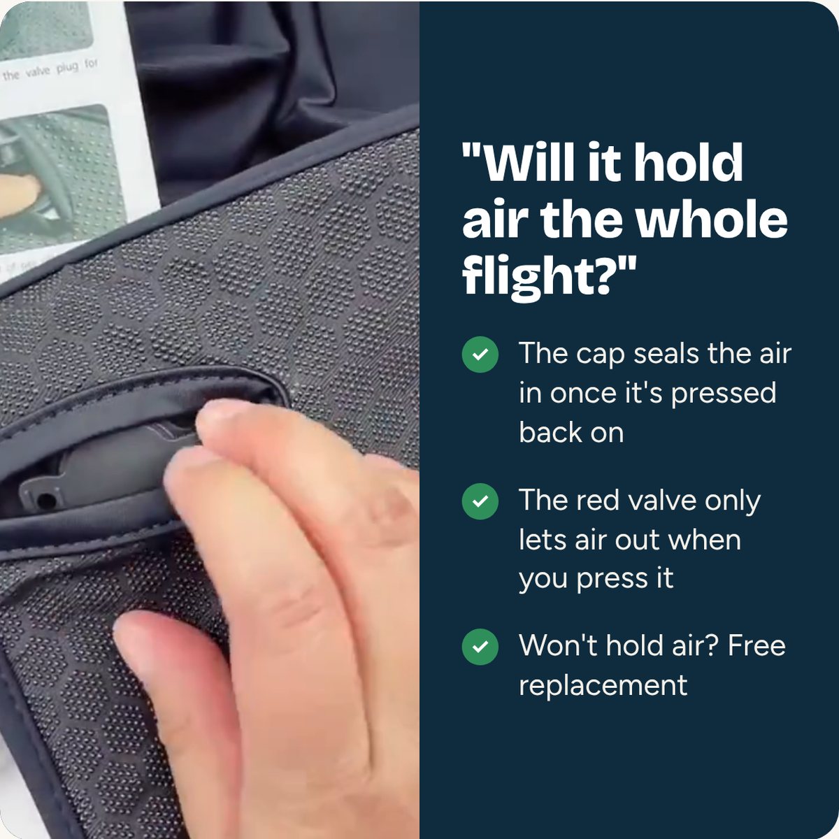 Will it hold air the whole flight? The cap seals the air in