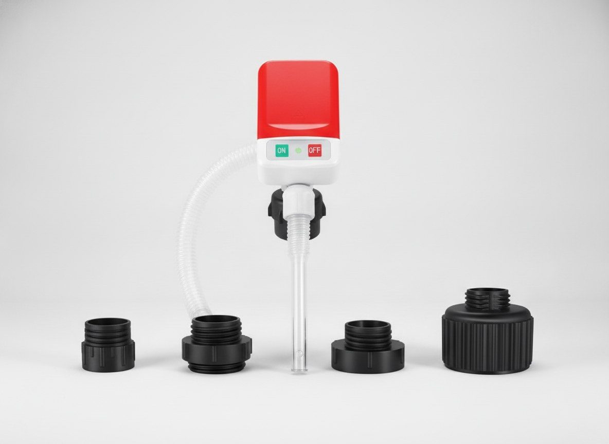 The pump with three screw-on can adapters